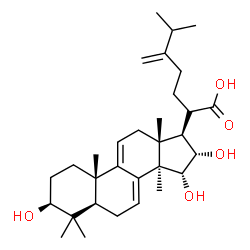 ChemSpider 2D Image | (3beta,15alpha,16alpha,17alpha)-3,15,16-Trihydroxy-24-methylenelanosta-7,9(11)-dien-21-oic acid | C31H48O5