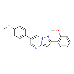 ChemSpider 2D Image | 2-(2-Methoxyphenyl)-6-(4-methoxyphenyl)pyrazolo[1,5-a]pyrimidine | C20H17N3O2