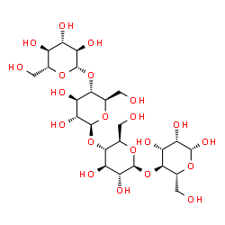 ChemSpider 2D Image | beta-D-Glucopyranosyl-(1->4)-beta-D-glucopyranosyl-(1->4)-beta-D-glucopyranosyl-(1->4)-beta-D-mannopyranose | C24H42O21