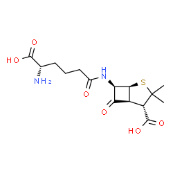 ChemSpider 2D Image | (1S,4S,5S,7R)-7-{[(5S)-5-Amino-5-carboxypentanoyl]amino}-3,3-dimethyl-6-oxo-2-thiabicyclo[3.2.0]heptane-4-carboxylic acid | C15H22N2O6S