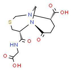 ChemSpider 2D Image | (5R,10S)-5-(carboxymethylcarbamoyl)-7-oxo-3-thia-1,6-diazabicyclo[4.4.1]undecane-10-carboxylic acid | C12H17N3O6S