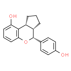 ChemSpider 2D Image | (3aS,4R,9bR)-4-(4-Hydroxyphenyl)-1,2,3,3a,4,9b-hexahydrocyclopenta[c]chromen-9-ol | C18H18O3