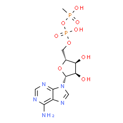 ChemSpider 2D Image | 5'-O-(Hydroxy{[hydroxy(methyl)phosphoryl]oxy}phosphoryl)adenosine | C11H17N5O9P2