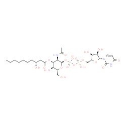 ChemSpider 2D Image | Uridine-5'-Diphosphate-3-O-(R-3-Hydroxydecanoyl)-N-Acetyl-D-Glucosamine | C27H45N3O19P2