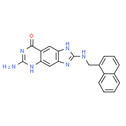 ChemSpider 2D Image | 6-Amino-2-[(1-naphthylmethyl)amino]-1,5-dihydro-8H-imidazo[4,5-g]quinazolin-8-one | C20H16N6O