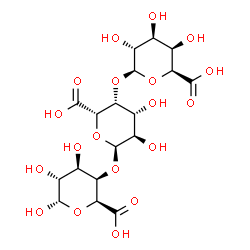 ChemSpider 2D Image | beta-D-Galactopyranuronosyl-(1->4)-alpha-D-galactopyranuronosyl-(1->4)-alpha-D-galactopyranuronic acid | C18H26O19