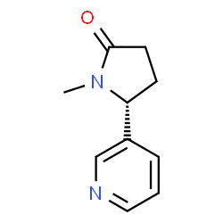 ChemSpider 2D Image | (5R)-1-Methyl-5-(3-pyridinyl)-2-pyrrolidinone | C10H12N2O