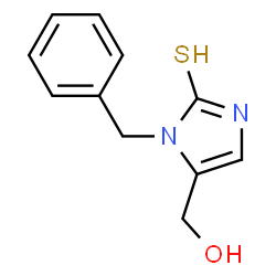 ChemSpider 2D Image | 1-Benzyl-5-(hydroxymethyl)-1,3-dihydro-2H-imidazole-2-thione | C11H12N2OS