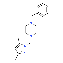 ChemSpider 2D Image | 1-Benzyl-4-[(3,5-dimethyl-1H-pyrazol-1-yl)methyl]piperazine | C17H24N4