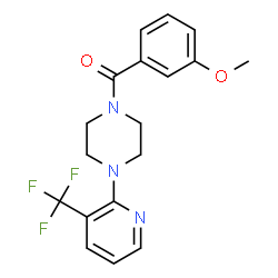 ChemSpider 2D Image | (3-Methoxyphenyl){4-[3-(trifluoromethyl)-2-pyridinyl]-1-piperazinyl}methanone | C18H18F3N3O2