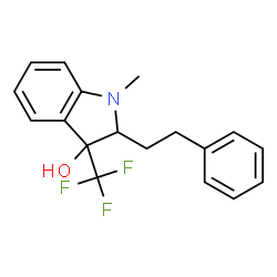 ChemSpider 2D Image | 1-methyl-2-phenethyl-3-(trifluoromethyl)indolin-3-ol | C18H18F3NO