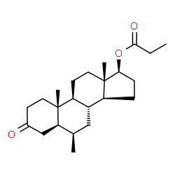 ChemSpider 2D Image | (5?,6.beta)-4,5-dihydro-6-methyl testosterone propionate | C23H36O3