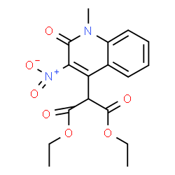 ChemSpider 2D Image | Diethyl (1-methyl-3-nitro-2-oxo-1,2-dihydro-4-quinolinyl)malonate | C17H18N2O7