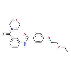 ChemSpider 2D Image | 4-(2-Ethoxyethoxy)-N-[3-(4-morpholinylcarbonyl)phenyl]benzamide | C22H26N2O5