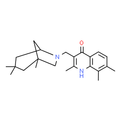 ChemSpider 2D Image | 2,7,8-trimethyl-3-[(1,3,3-trimethyl-6-azabicyclo[3.2.1]oct-6-yl)methyl]quinolin-4-ol | C23H32N2O