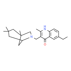 ChemSpider 2D Image | 6-ethyl-2-methyl-3-[(1,3,3-trimethyl-6-azabicyclo[3.2.1]oct-6-yl)methyl]quinolin-4-ol | C23H32N2O