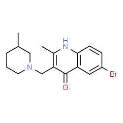 ChemSpider 2D Image | 6-Bromo-2-methyl-3-[(3-methylpiperidin-1-yl)methyl]quinolin-4-ol | C17H21BrN2O