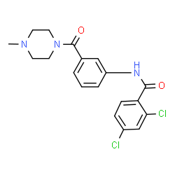 ChemSpider 2D Image | 2,4-Dichloro-N-{3-[(4-methyl-1-piperazinyl)carbonyl]phenyl}benzamide | C19H19Cl2N3O2