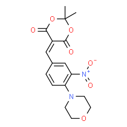 ChemSpider 2D Image | 2,2-Dimethyl-5-[4-(4-morpholinyl)-3-nitrobenzylidene]-1,3-dioxane-4,6-dione | C17H18N2O7