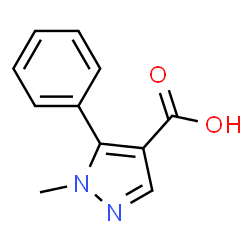 ChemSpider 2D Image | 1-methyl-5-phenylpyrazole-4-carboxylic acid | C11H10N2O2