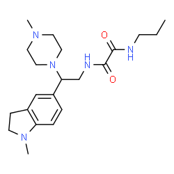 ChemSpider 2D Image | N-[2-(1-Methyl-2,3-dihydro-1H-indol-5-yl)-2-(4-methyl-1-piperazinyl)ethyl]-N'-propylethanediamide | C21H33N5O2