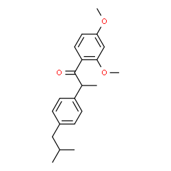 ChemSpider 2D Image | 1-(2,4-Dimethoxyphenyl)-2-(4-isobutylphenyl)-1-propanone | C21H26O3