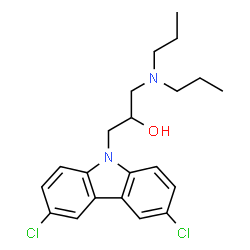 ChemSpider 2D Image | 1-(3,6-Dichloro-9H-carbazol-9-yl)-3-(dipropylamino)-2-propanol | C21H26Cl2N2O