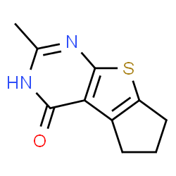ChemSpider 2D Image | 2-Methyl-3,5,6,7-tetrahydro-4H-cyclopenta[4,5]thieno[2,3-d]pyrimidin-4-one | C10H10N2OS