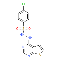ChemSpider 2D Image | 4-Chloro-N'-(thieno[2,3-d]pyrimidin-4-yl)benzenesulfonohydrazide | C12H9ClN4O2S2
