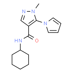 ChemSpider 2D Image | N-Cyclohexyl-1-methyl-5-(1H-pyrrol-1-yl)-1H-pyrazole-4-carboxamide | C15H20N4O