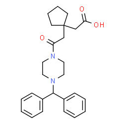 ChemSpider 2D Image | 2-{1-[2-(4-benzhydrylpiperazino)-2-oxoethyl]cyclopentyl}acetic acid | C26H32N2O3