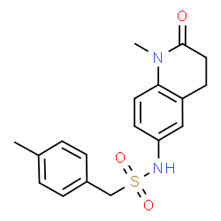 ChemSpider 2D Image | N-(1-Methyl-2-oxo-1,2,3,4-tetrahydro-6-quinolinyl)-1-(4-methylphenyl)methanesulfonamide | C18H20N2O3S