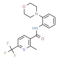 ChemSpider 2D Image | 2-methyl-N-(2-morpholinophenyl)-6-(trifluoromethyl)nicotinamide | C18H18F3N3O2
