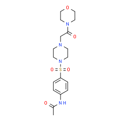 ChemSpider 2D Image | N-(4-{[4-(2-morpholino-2-oxoethyl)piperazino]sulfonyl}phenyl)acetamide | C18H26N4O5S