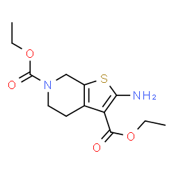 ChemSpider 2D Image | 3,6-diethyl 2-amino-4H,5H,7H-thieno[2,3-c]pyridine-3,6-dicarboxylate | C13H18N2O4S