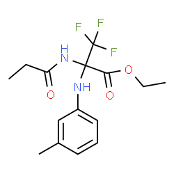 ChemSpider 2D Image | ethyl 3,3,3-trifluoro-2-(propionylamino)-2-(3-toluidino)propanoate | C15H19F3N2O3