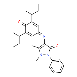 ChemSpider 2D Image | 4-{[3,5-di(sec-butyl)-4-oxocyclohexa-2,5-dienyliden]amino}-1,5-dimethyl-2-phenyl-2,3-dihydro-1H-pyrazol-3-one | C25H31N3O2