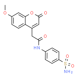ChemSpider 2D Image | 2-(7-Methoxy-2-oxo-2H-chromen-4-yl)-N-(4-sulfamoylphenyl)acetamide | C18H16N2O6S
