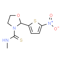 ChemSpider 2D Image | N3-methyl-2-(5-nitro-2-thienyl)-1,3-oxazolane-3-carbothioamide | C9H11N3O3S2