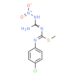 ChemSpider 2D Image | Methyl N-[amino(nitroamino)methylene]-N'-(4-chlorophenyl)carbamimidothioate | C9H10ClN5O2S