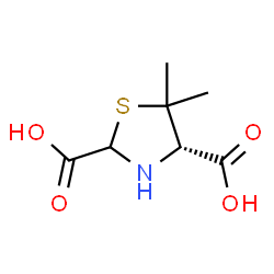 ChemSpider 2D Image | (4S)-5,5-Dimethyl-1,3-thiazolidine-2,4-dicarboxylic acid | C7H11NO4S