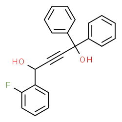 ChemSpider 2D Image | 4-(2-Fluorophenyl)-1,1-diphenyl-2-butyne-1,4-diol | C22H17FO2