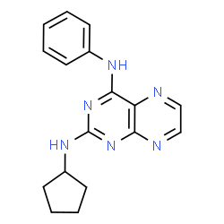 ChemSpider 2D Image | N~2~-Cyclopentyl-N~4~-phenyl-2,4-pteridinediamine | C17H18N6