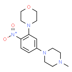 ChemSpider 2D Image | 4-[5-(4-Methyl-1-piperazinyl)-2-nitrophenyl]morpholine | C15H22N4O3