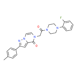 ChemSpider 2D Image | 5-{2-[4-(2-Fluorophenyl)-1-piperazinyl]-2-oxoethyl}-2-(4-methylphenyl)pyrazolo[1,5-a]pyrazin-4(5H)-one | C25H24FN5O2