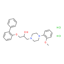 ChemSpider 2D Image | 1-(2-Biphenylyloxy)-3-[4-(2-methoxyphenyl)-1-piperazinyl]-2-propanol dihydrochloride | C26H32Cl2N2O3