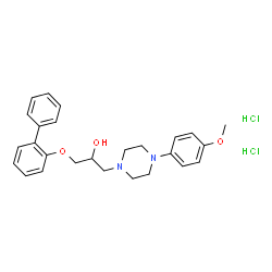 ChemSpider 2D Image | 1-(2-Biphenylyloxy)-3-[4-(4-methoxyphenyl)-1-piperazinyl]-2-propanol dihydrochloride | C26H32Cl2N2O3