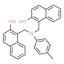 ChemSpider 2D Image | 1,1'-{[(4-Methylphenyl)imino]bis(methylene)}di(2-naphthol) | C29H25NO2