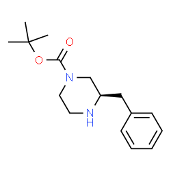 ChemSpider 2D Image | (R)-1-Boc-3-Benzylpiperazine | C16H24N2O2