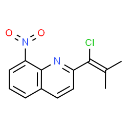 ChemSpider 2D Image | 2-(1-chloro-2-methylprop-1-enyl)-8-nitroquinoline | C13H11ClN2O2